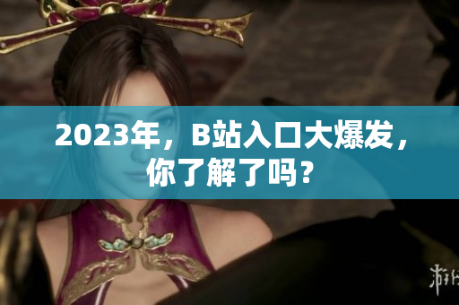2023年，B站入口大爆发，你了解了吗？