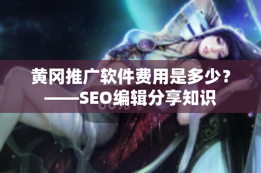 黄冈推广软件费用是多少？——SEO编辑分享知识