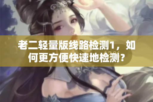 老二轻量版线路检测1，如何更方便快速地检测？