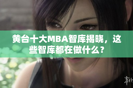 黄台十大MBA智库揭晓，这些智库都在做什么？