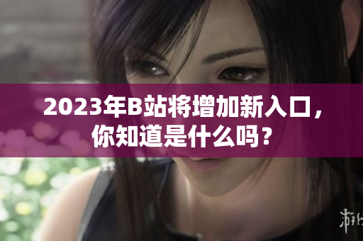 2023年B站将增加新入口，你知道是什么吗？