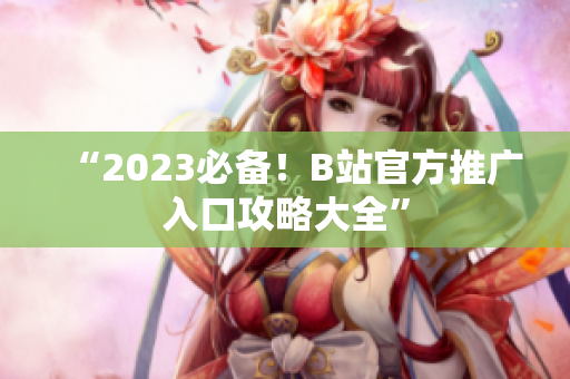 “2023必备！B站官方推广入口攻略大全”