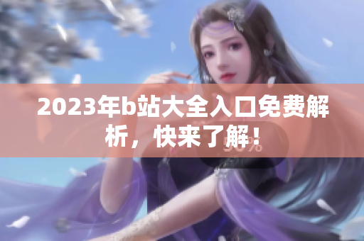 2023年b站大全入口免费解析，快来了解！