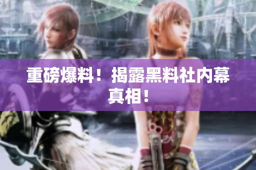 重磅爆料！揭露黑料社内幕真相！