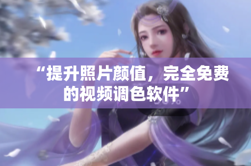 “提升照片颜值，完全免费的视频调色软件”
