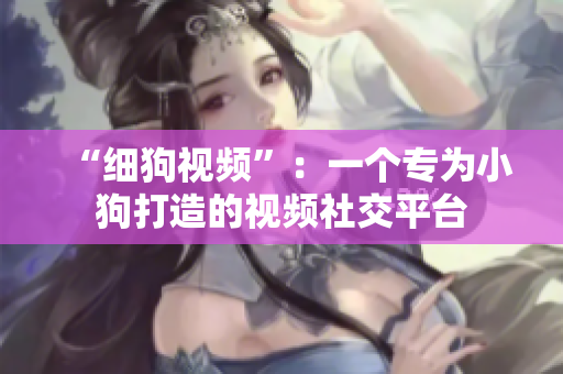 “细狗视频”：一个专为小狗打造的视频社交平台
