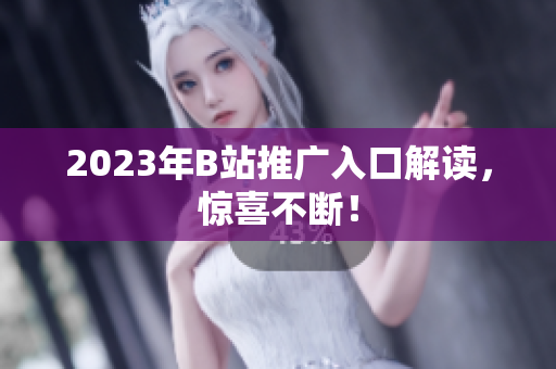 2023年B站推广入口解读，惊喜不断！