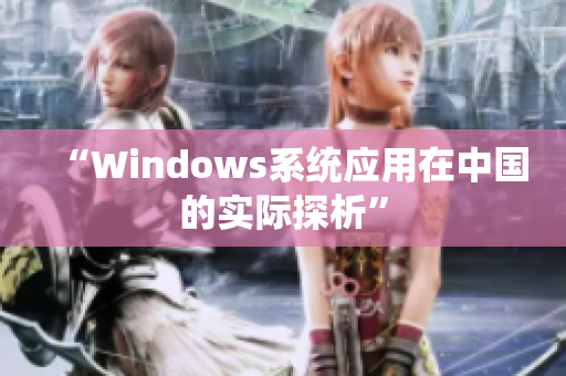 “Windows系统应用在中国的实际探析”