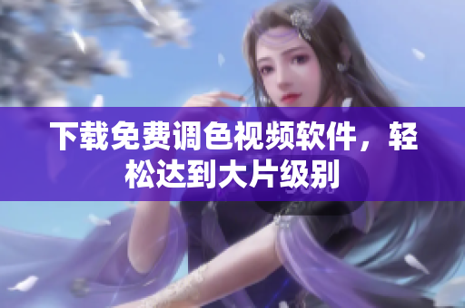 下载免费调色视频软件，轻松达到大片级别
