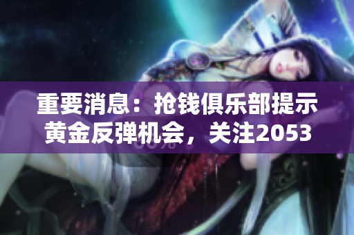 重要消息：抢钱俱乐部提示黄金反弹机会，关注2053！