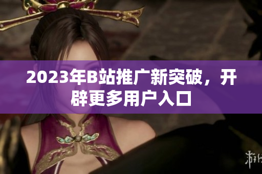 2023年B站推广新突破，开辟更多用户入口