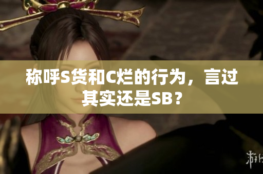 称呼S货和C烂的行为，言过其实还是SB？
