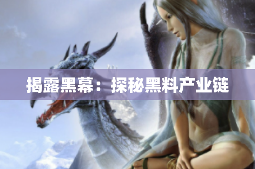 揭露黑幕：探秘黑料产业链