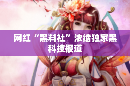 网红“黑料社”浓缩独家黑科技报道