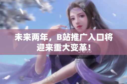 未来两年，B站推广入口将迎来重大变革！