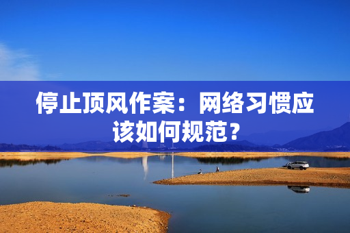停止顶风作案：网络习惯应该如何规范？