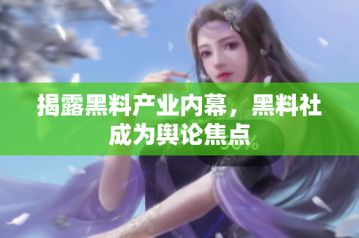 揭露黑料产业内幕，黑料社成为舆论焦点