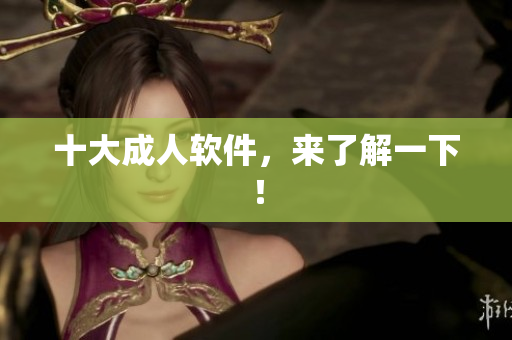 十大成人软件，来了解一下！