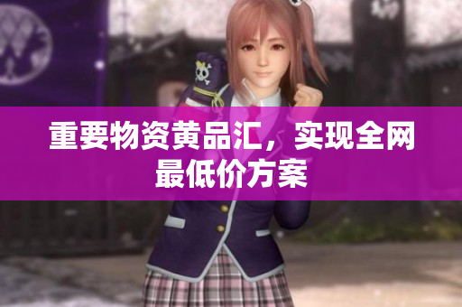 重要物资黄品汇，实现全网最低价方案