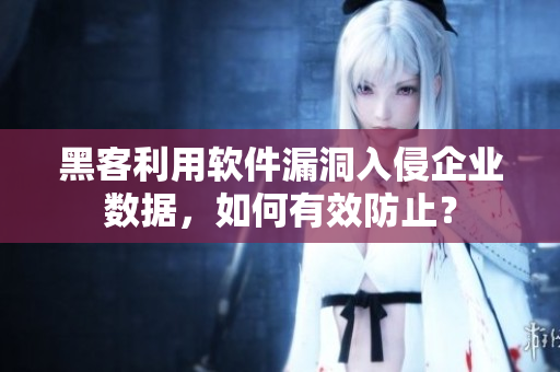 黑客利用软件漏洞入侵企业数据，如何有效防止？