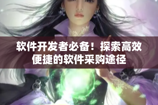 软件开发者必备！探索高效便捷的软件采购途径