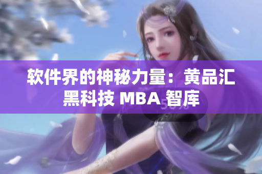 软件界的神秘力量：黄品汇黑科技 MBA 智库