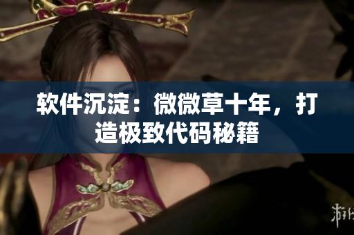 软件沉淀：微微草十年，打造极致代码秘籍