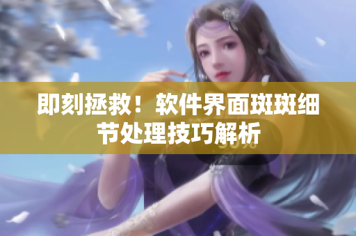 即刻拯救！软件界面斑斑细节处理技巧解析