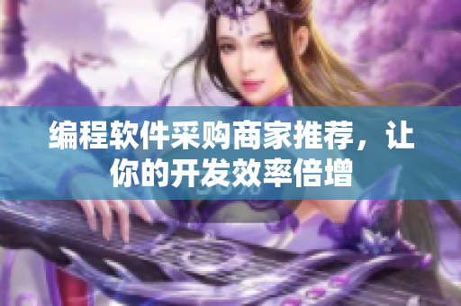 编程软件采购商家推荐，让你的开发效率倍增