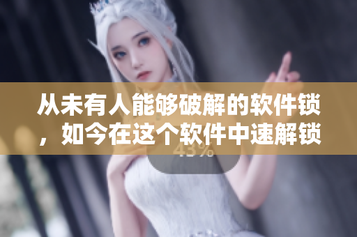 从未有人能够破解的软件锁，如今在这个软件中速解锁法已诞生