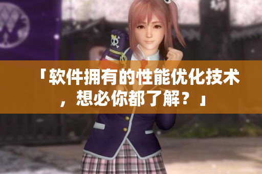 「软件拥有的性能优化技术，想必你都了解？」