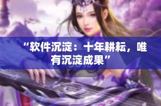 “软件沉淀：十年耕耘，唯有沉淀成果”