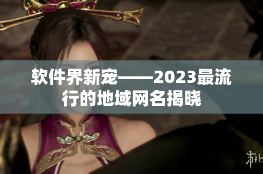 软件界新宠——2023最流行的地域网名揭晓