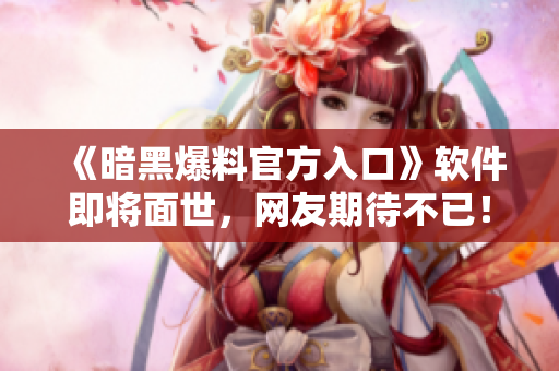 《暗黑爆料官方入口》软件即将面世，网友期待不已！