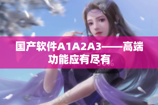 国产软件A1A2A3——高端功能应有尽有