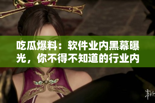 吃瓜爆料：软件业内黑幕曝光，你不得不知道的行业内干货！