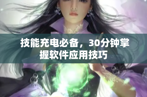  技能充电必备，30分钟掌握软件应用技巧
