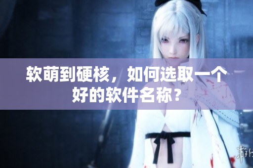 软萌到硬核，如何选取一个好的软件名称？
