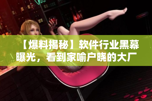 【爆料揭秘】软件行业黑幕曝光，看到家喻户晓的大厂还敢不敢使用！