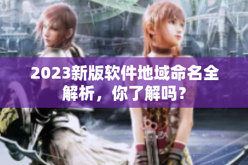 2023新版软件地域命名全解析，你了解吗？