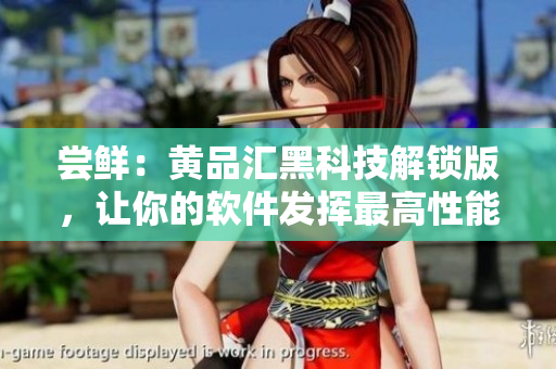 尝鲜：黄品汇黑科技解锁版，让你的软件发挥最高性能！