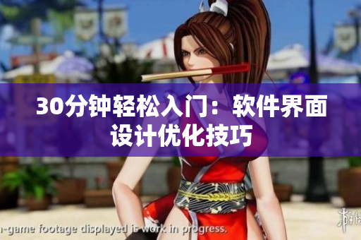 30分钟轻松入门：软件界面设计优化技巧