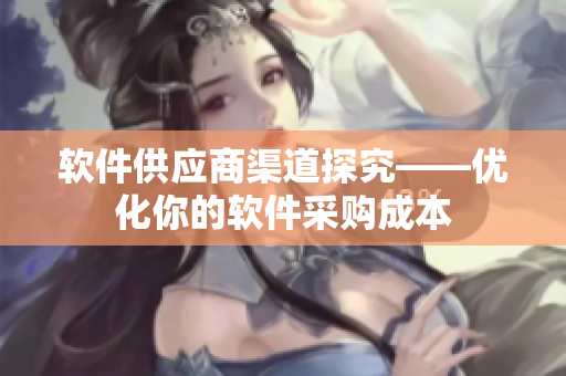 软件供应商渠道探究——优化你的软件采购成本