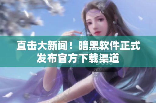 直击大新闻！暗黑软件正式发布官方下载渠道