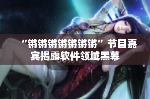 “锵锵锵锵锵锵锵”节目嘉宾揭露软件领域黑幕