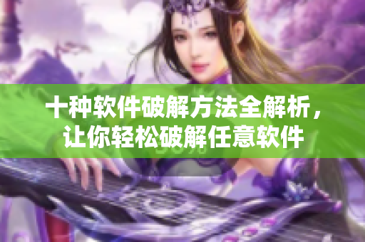 十种软件破解方法全解析，让你轻松破解任意软件