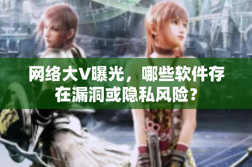 网络大V曝光，哪些软件存在漏洞或隐私风险？