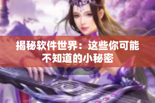 揭秘软件世界：这些你可能不知道的小秘密