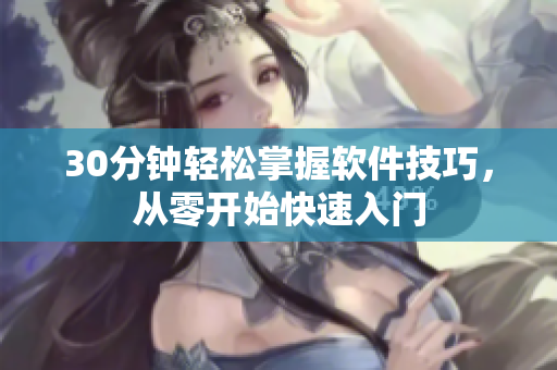 30分钟轻松掌握软件技巧，从零开始快速入门