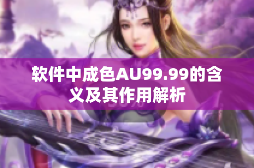 软件中成色AU99.99的含义及其作用解析